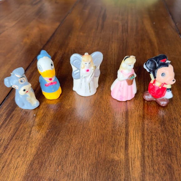Vintage Disney Candles Set Mickey Donald The Tramp Princess Fairy - Picture 7 of 13